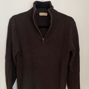 J Crew Italian cashmere quarter zip sweater, chocolate brown size Men's XS